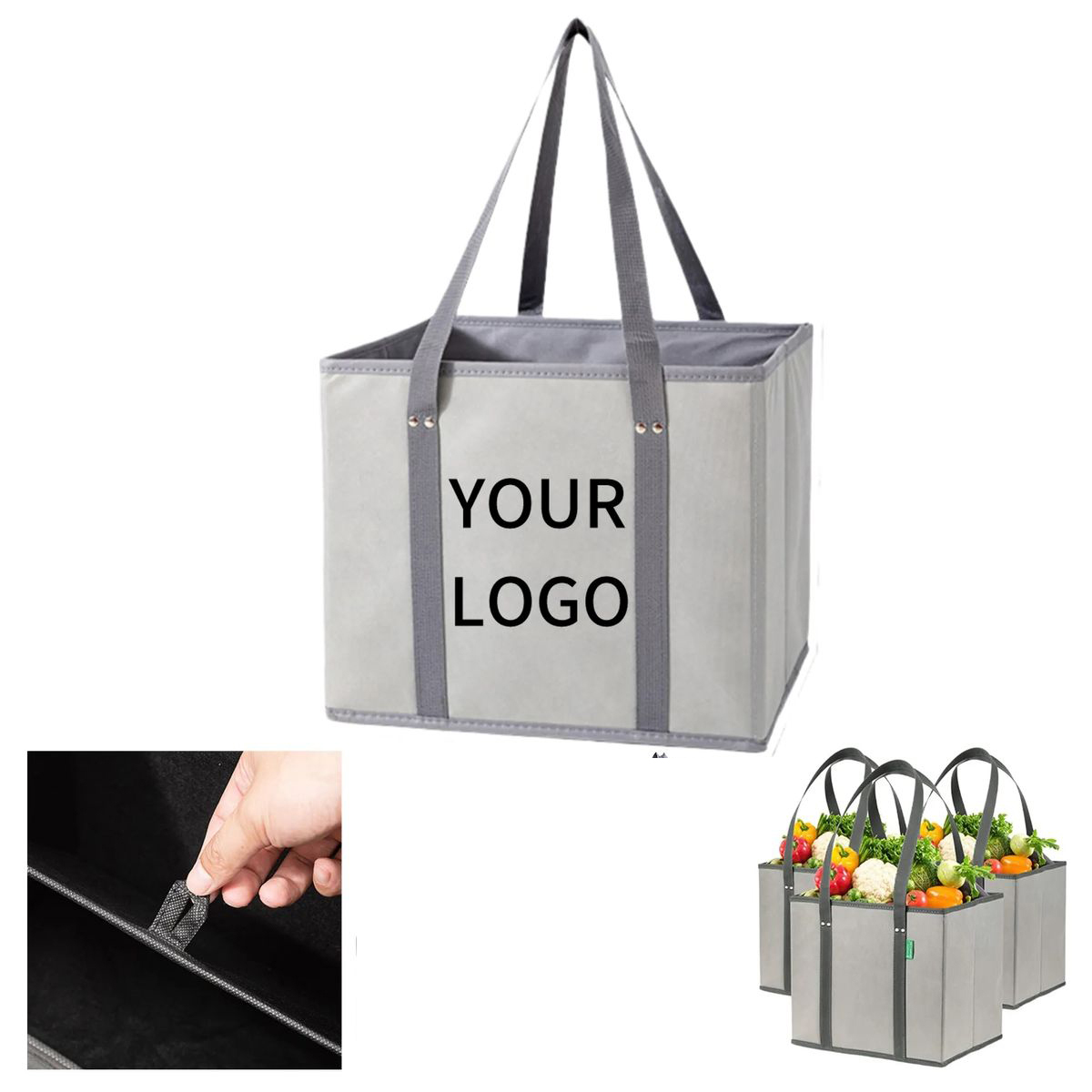 Heavy Duty Non Woven Grocery Bag With Flat Base 4