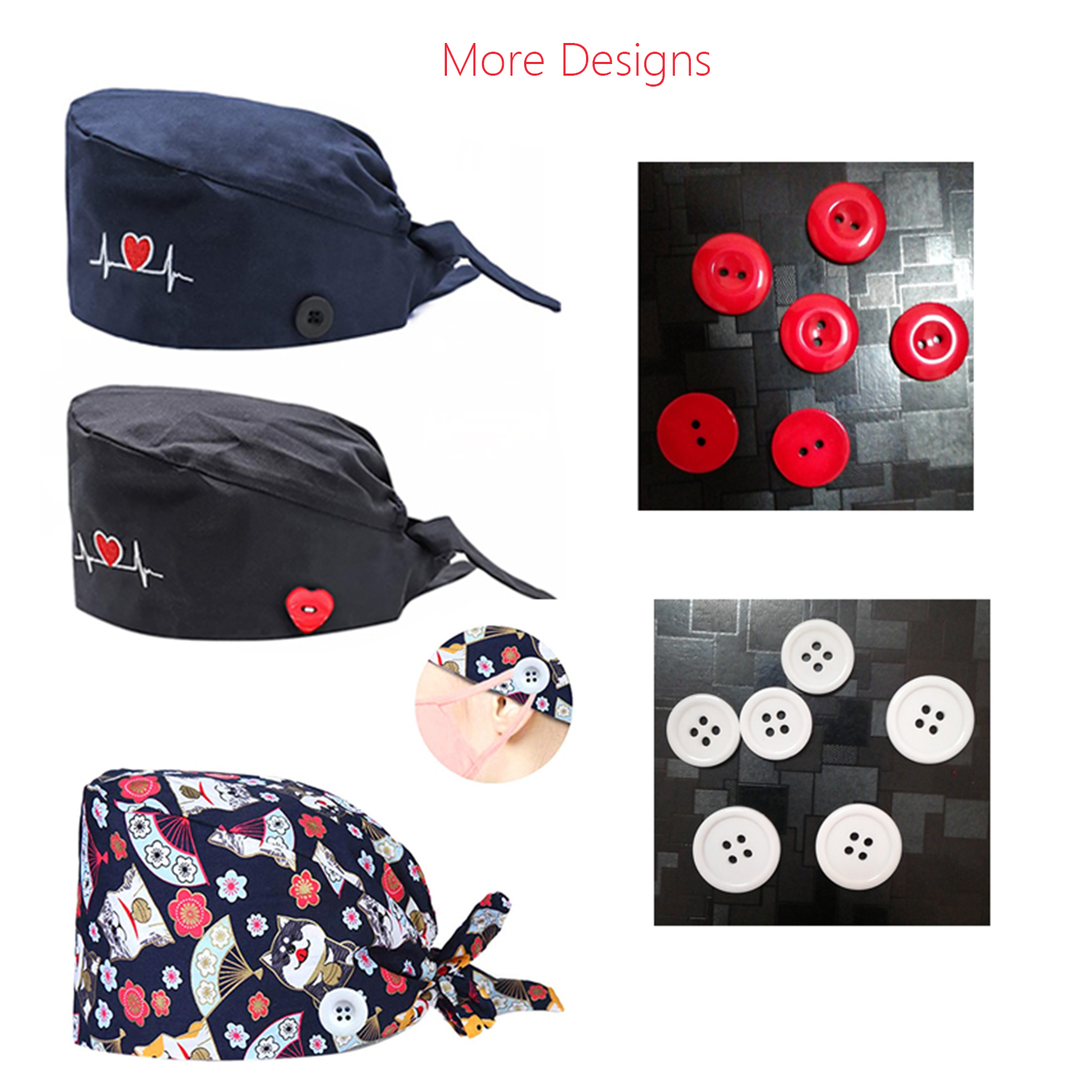 multi-colors Doctor Surgery full Skull Nurse Surgic Cap 6