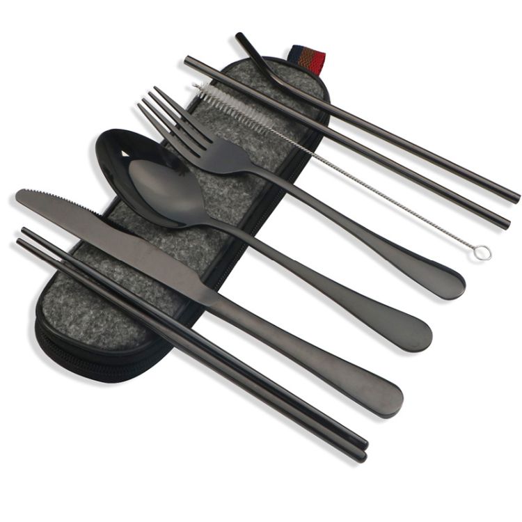 Portable Stainless Steel Camping Flatware Set 8