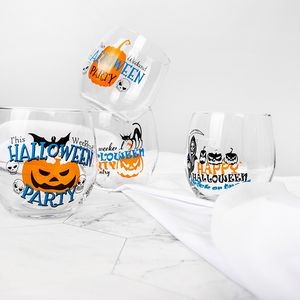 Halloween Holiday Funny Stemless Wine Glass 4
