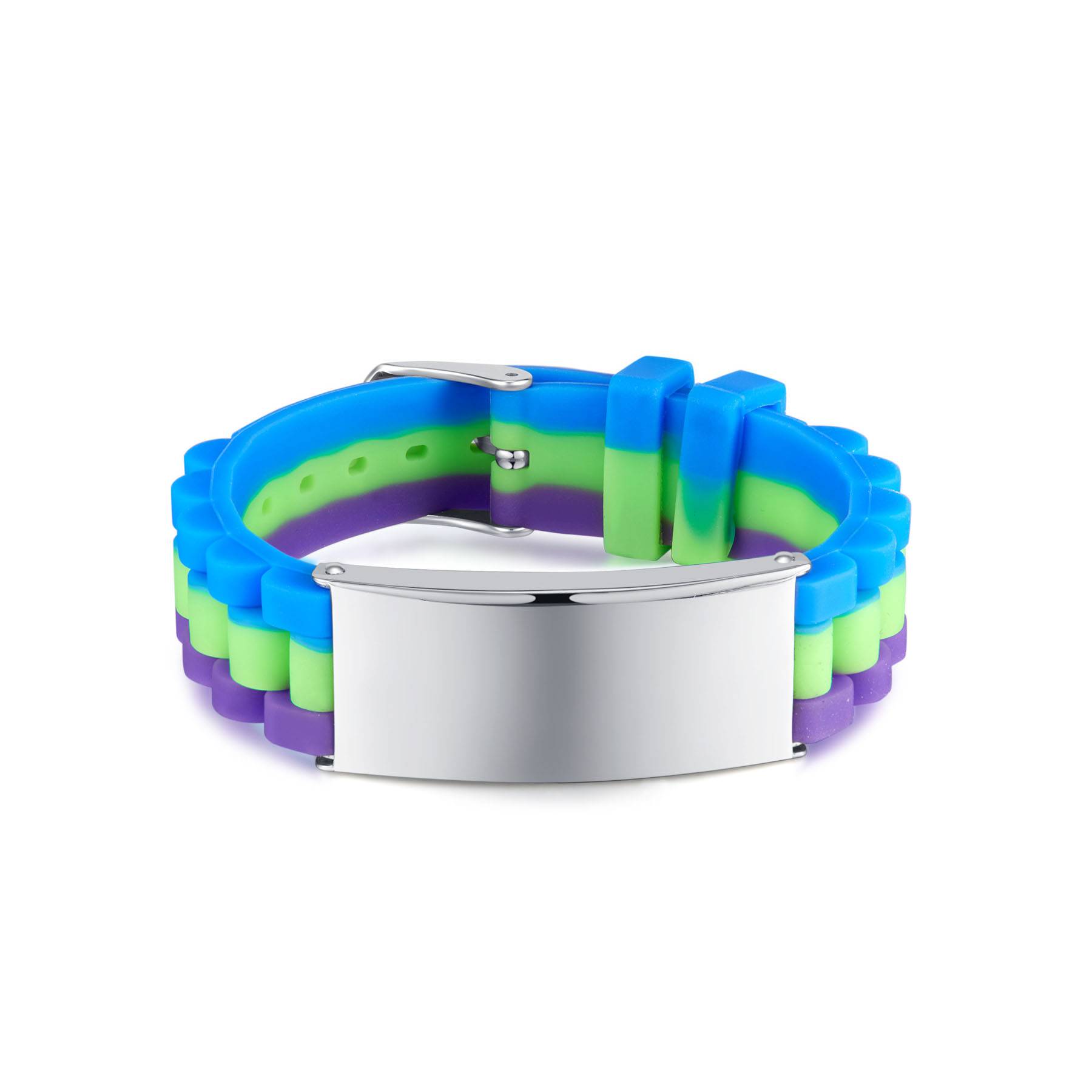 Silicone stainless steel multi-color bracelet 5