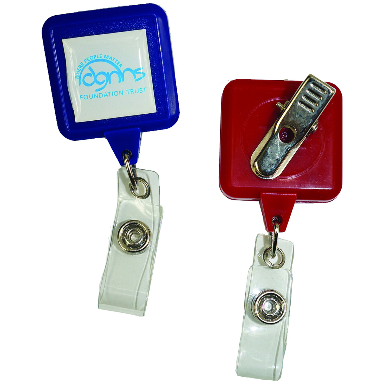 Square Retractable Badge Reel w/ Bulldog clip 4