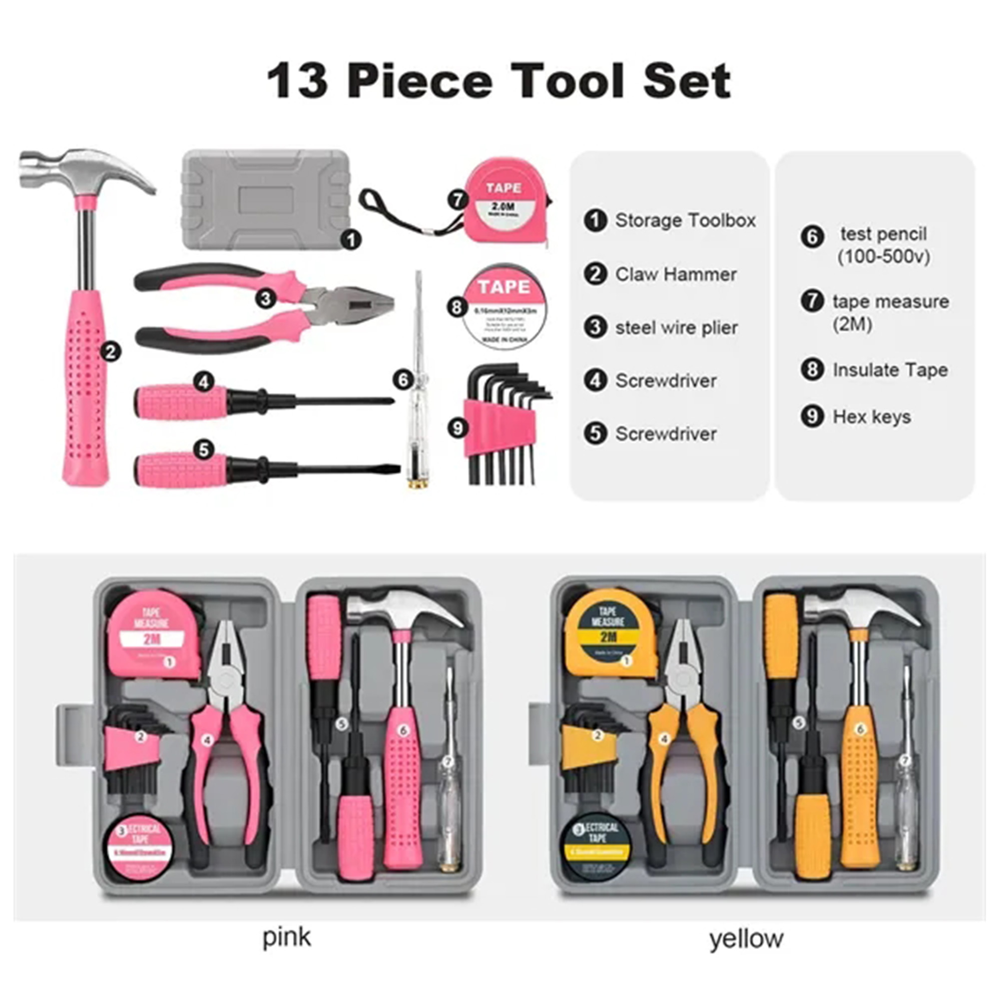 13 Piece General Household Tool Set 4