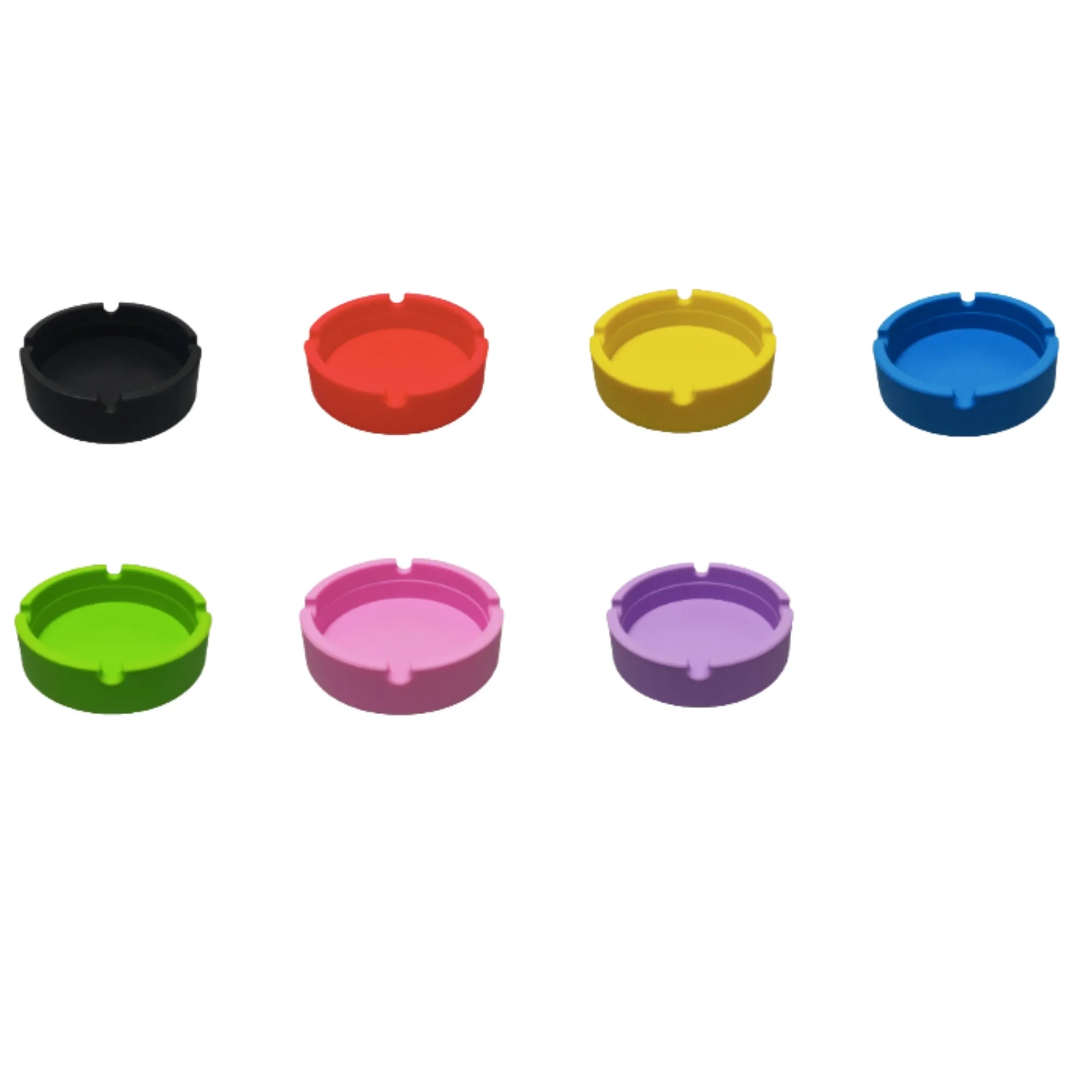 Round Heatproof Silicone Ashtray With 4 Grooves Shatterproof 5
