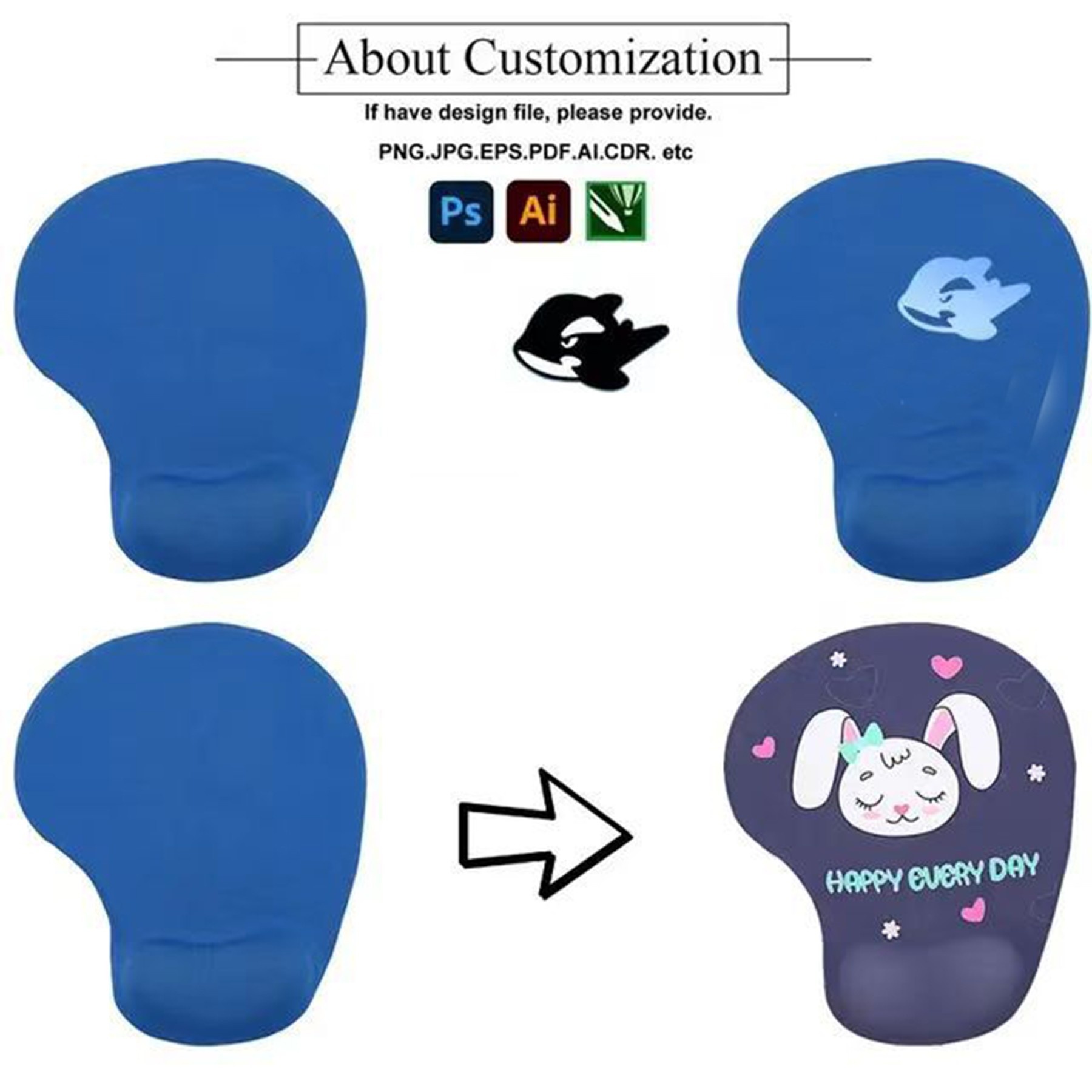 Silicone Wrist Rest Mouse Pad PU Bottom 10