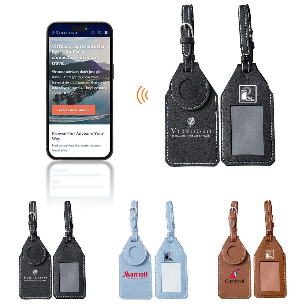 SmartTap Leather NFC & AirTag Luggage Tag 13