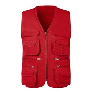 Men's Multi Pockets 100% Cotton Cargoes Fisherman Vest 3