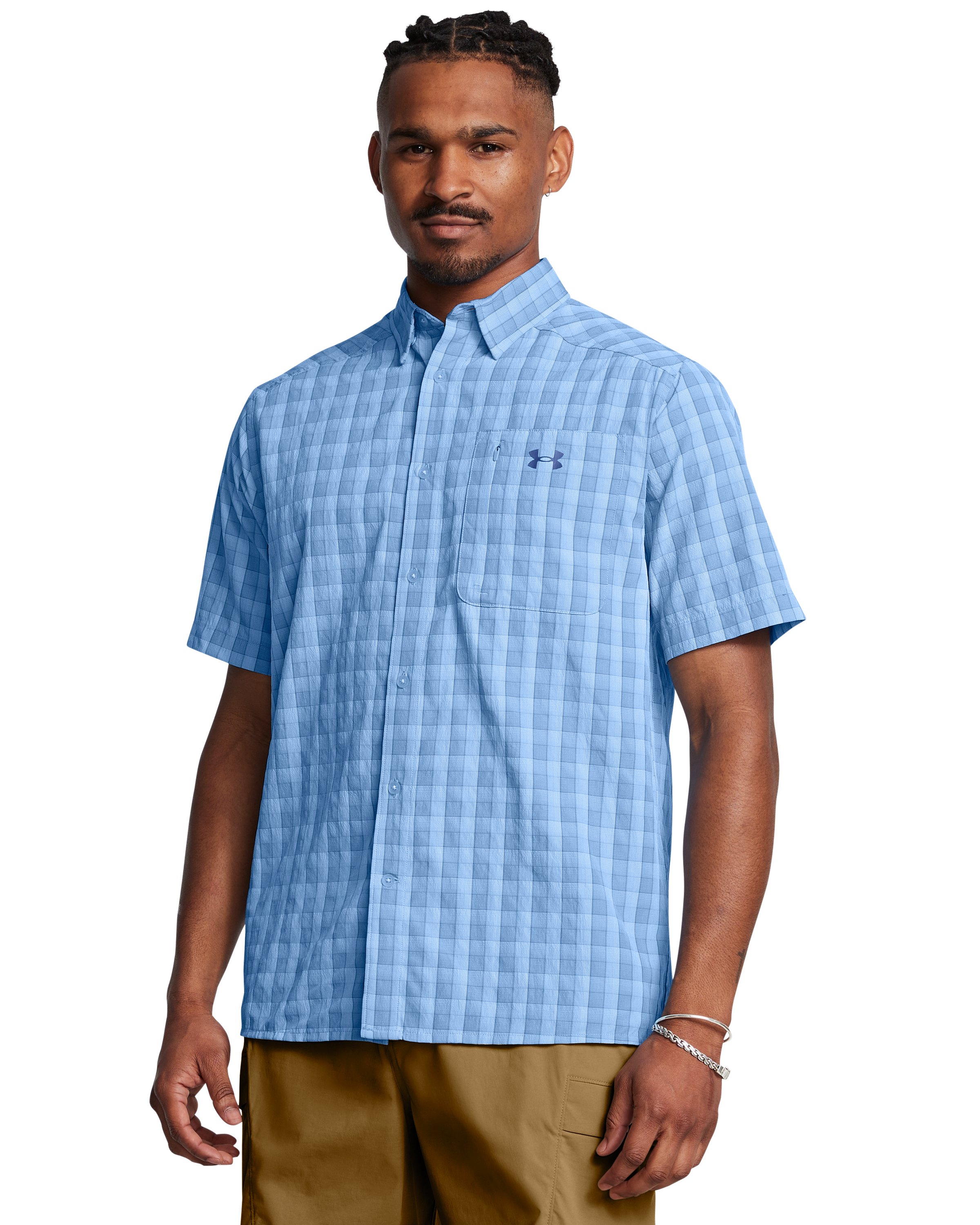 UA Drift Tide 2.0 Plaid Men's Short Sleeve 3