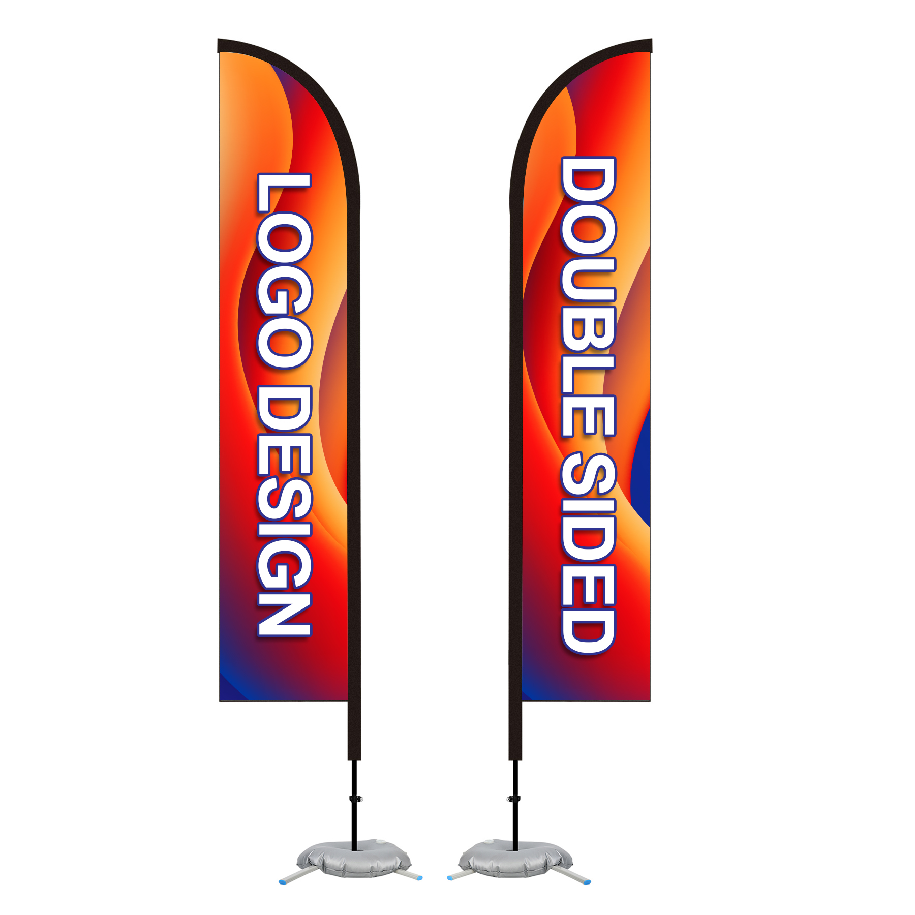 15' Feather Flag Kit-Double Sided With Cross Base&Water Bag 3