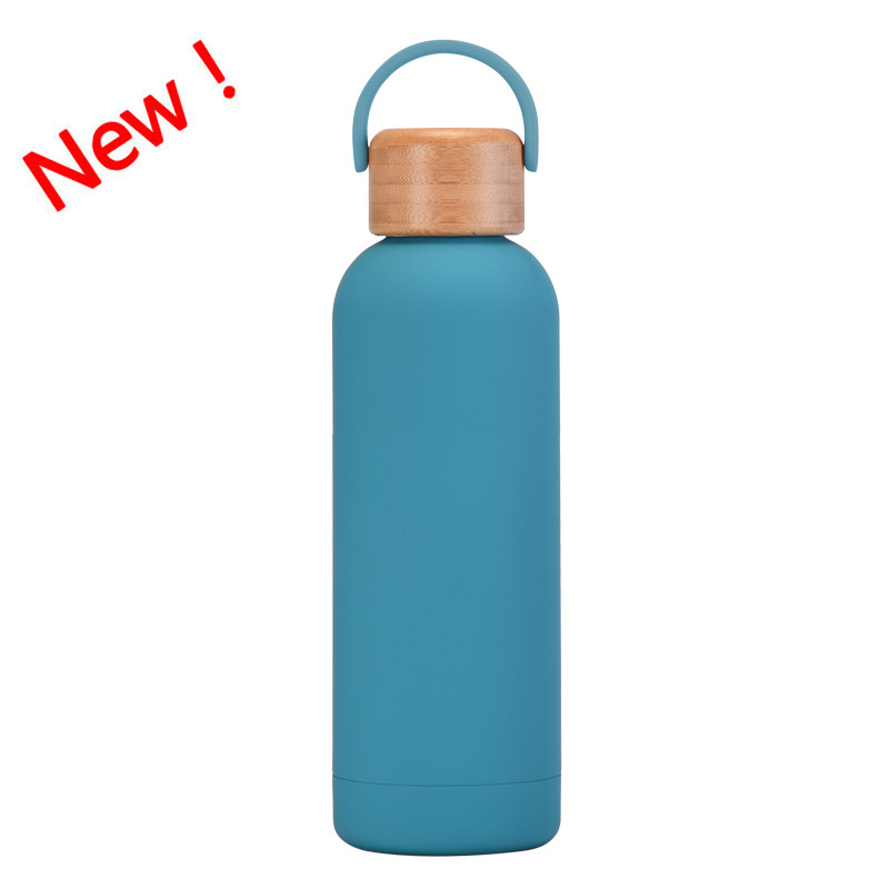 17 oz. Double Wall Stainless Steel Water Bottle w/ Bamboo Lid 2