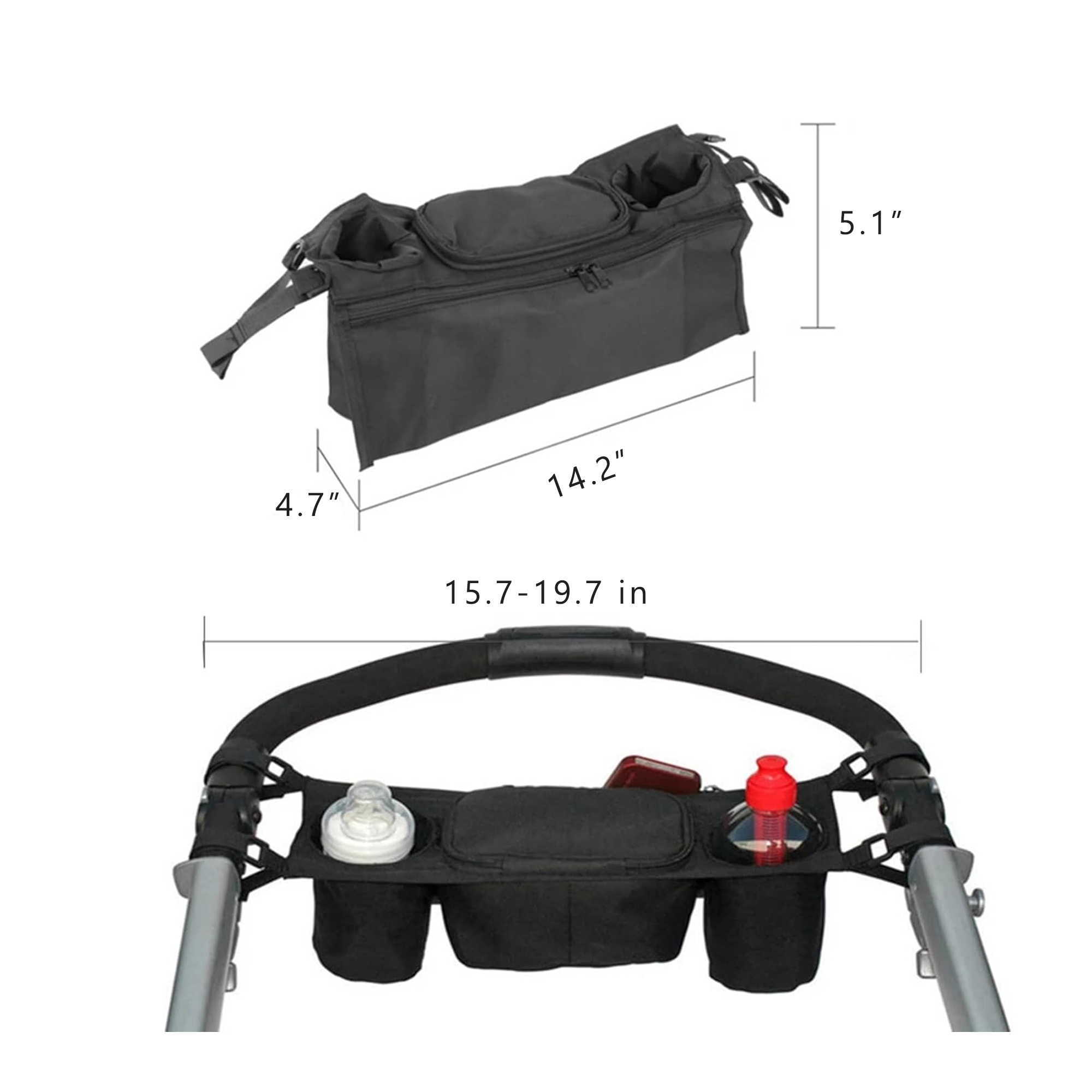 Universal Stroller Organizer with Cup Holders 3