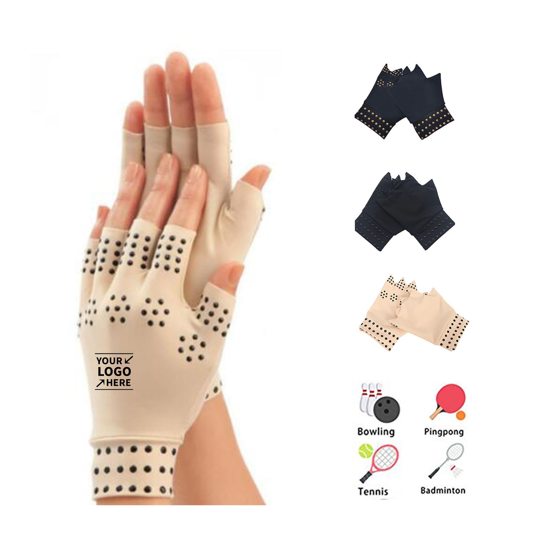 Magnetic Anti-Arthritis Therapeutic Therapy Fingerless Glove