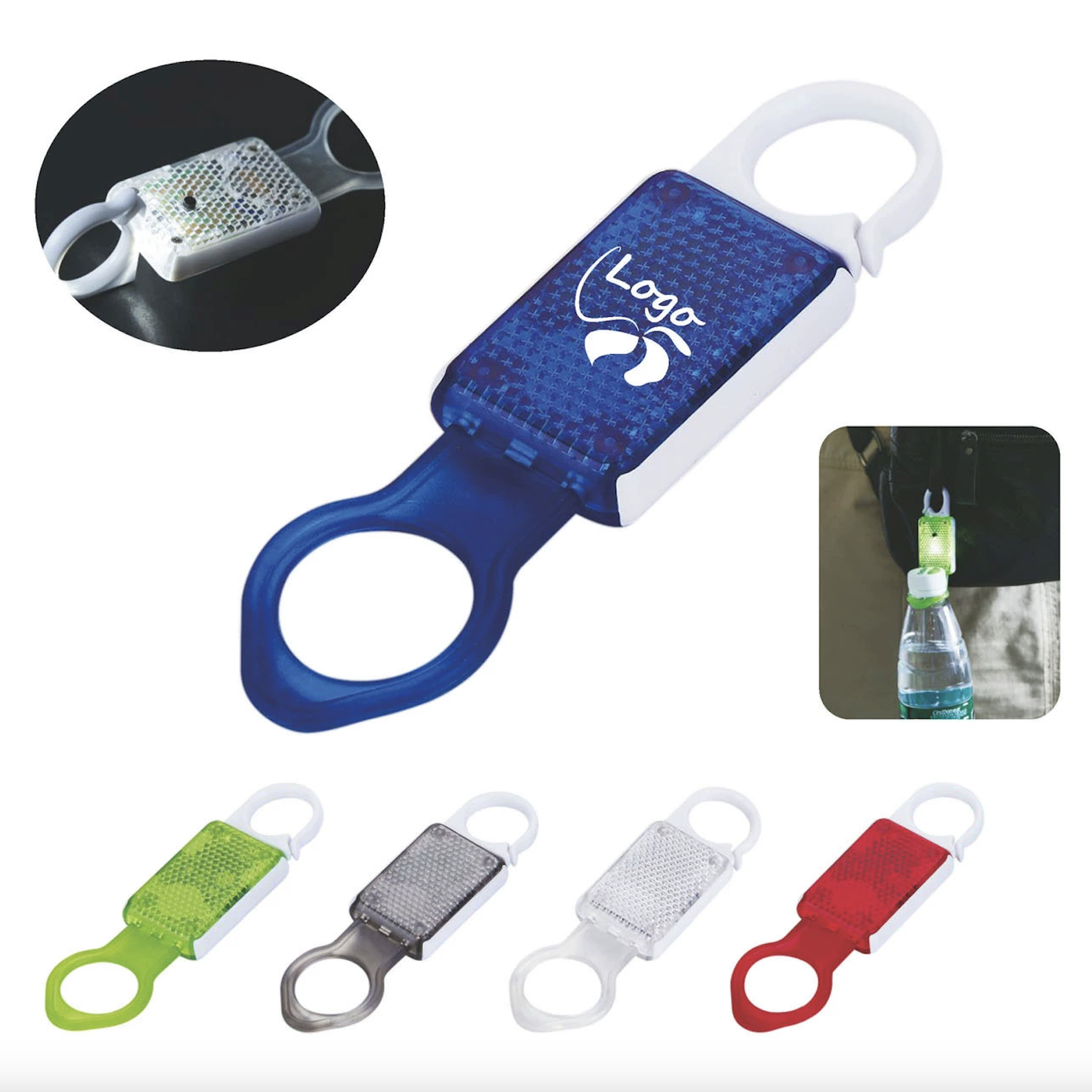 4-in-1 Reflective Bottle Holder with Carabiner 2