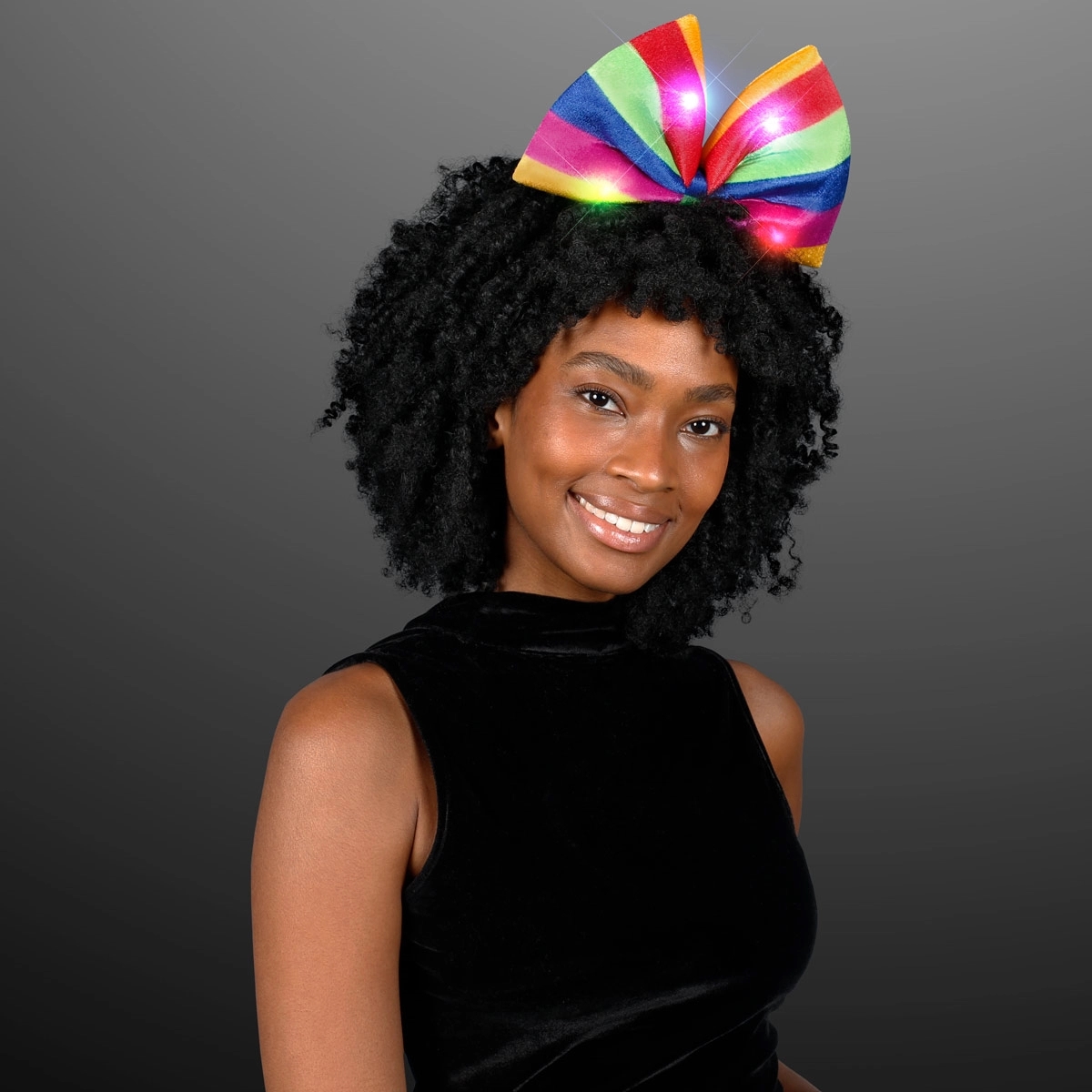 Blinking Rainbow Bow Headband 2