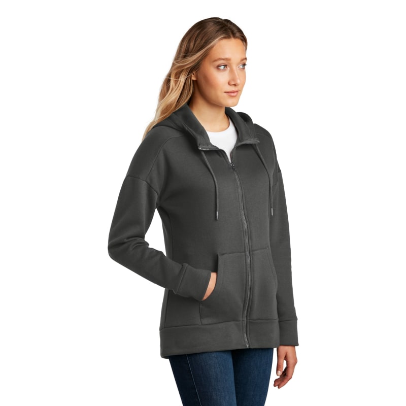 District Women's Perfect Weight Fleece Drop Shoulder Full-Zip Hoodie 3
