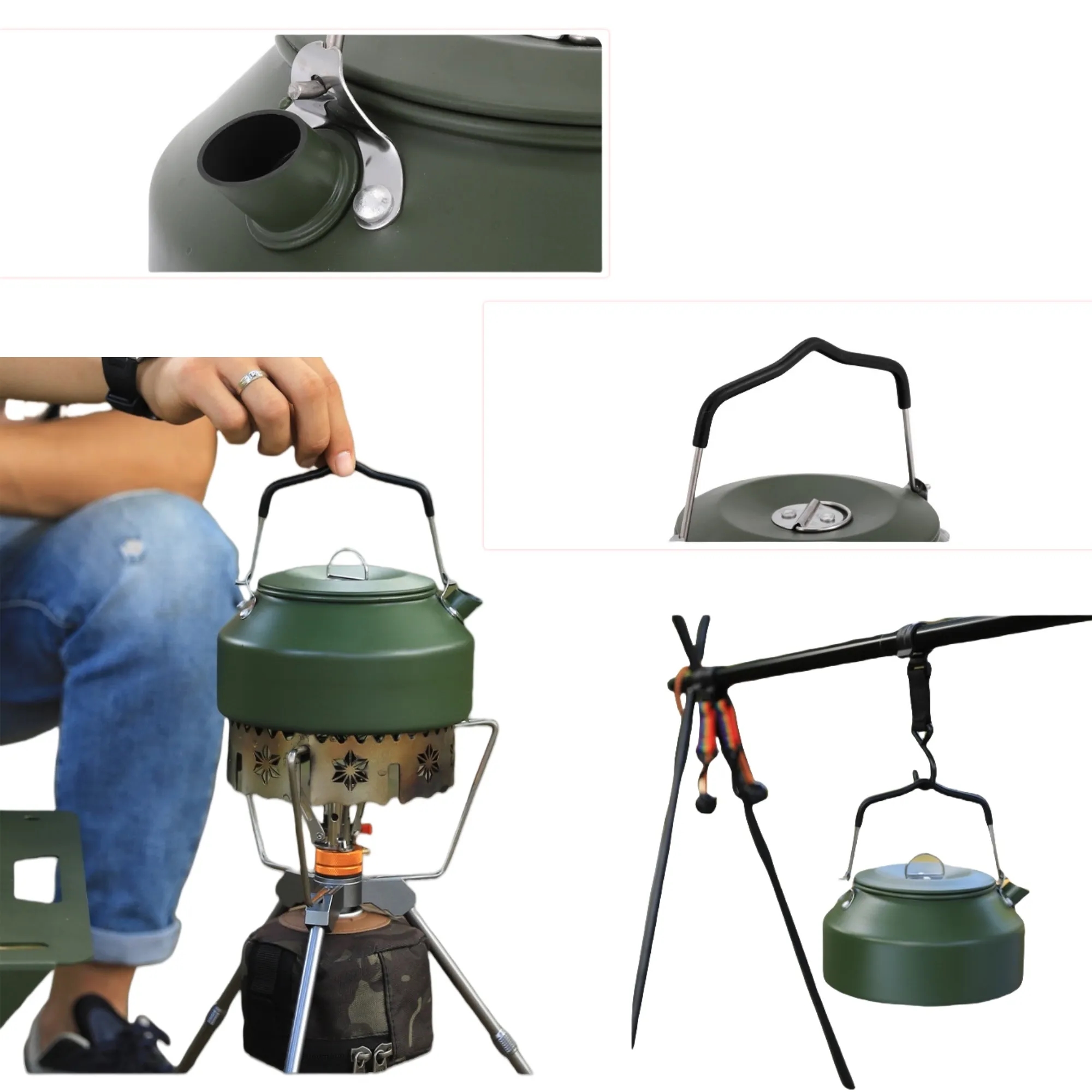 Portable Camping Kettle Outdoor Boiling Pot 2