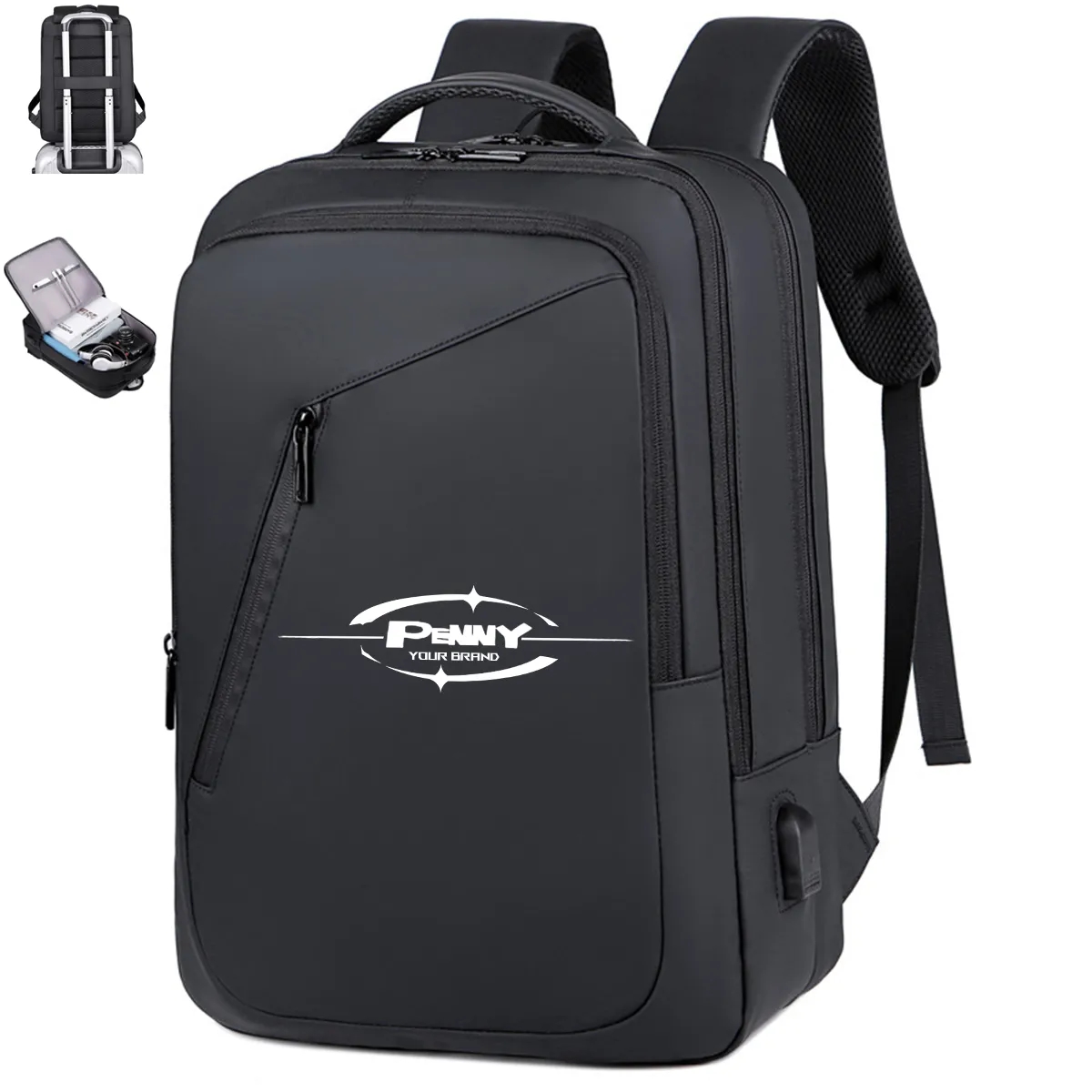 Multi-Pockets Business Travel Laptop Backpack with USB Port 6