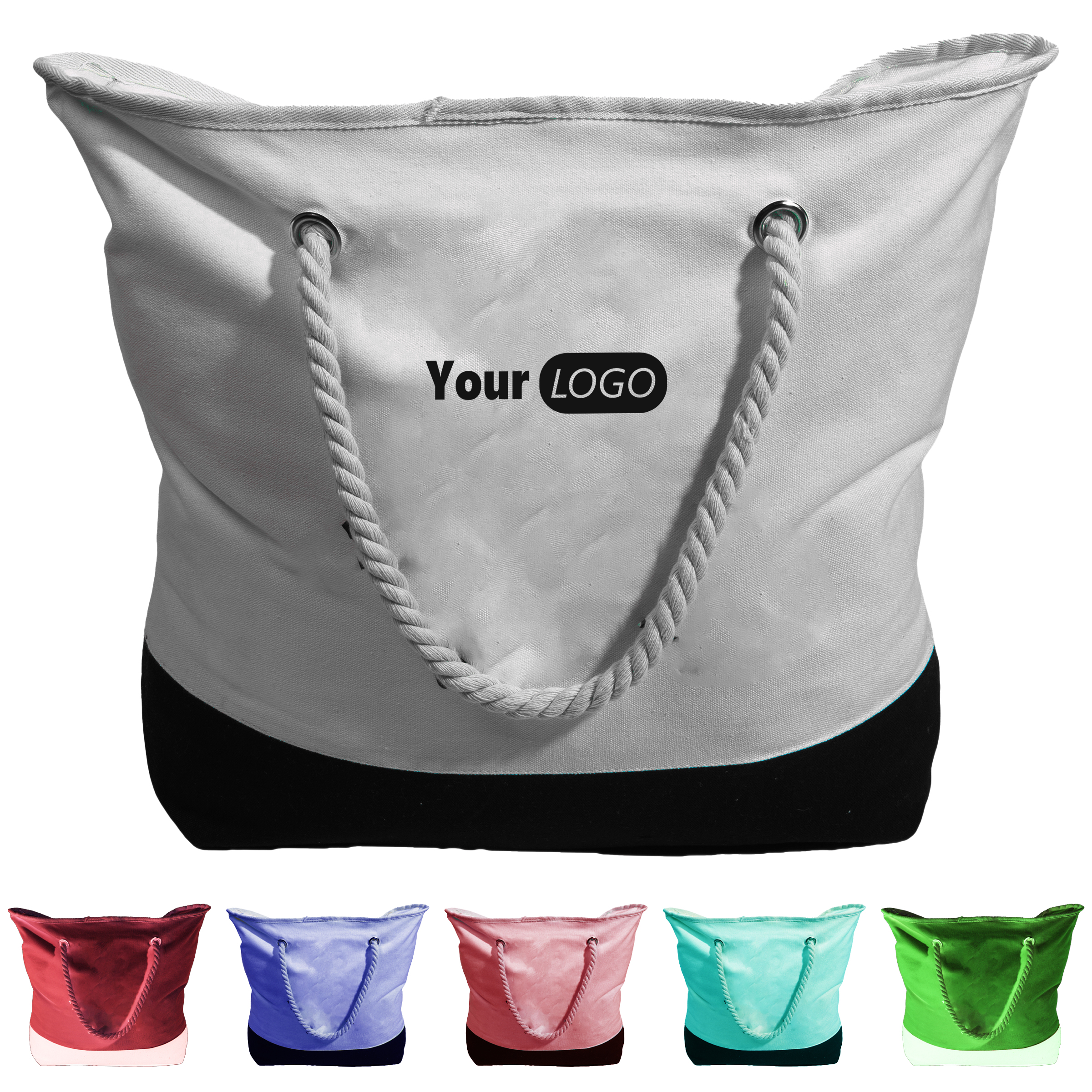 Canvas Eco-Friendly Rope Handle Tote Bag For Everyday Use, custom tote bag with logo imprint 2