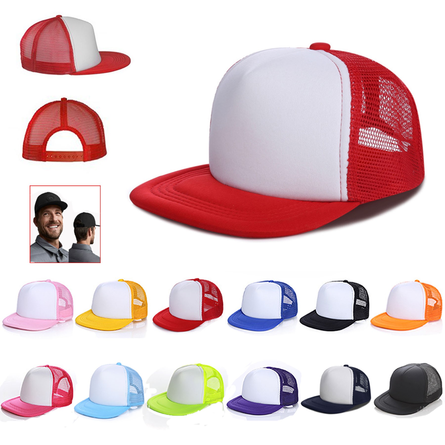 Flat Billed Mesh Trucker Caps 3