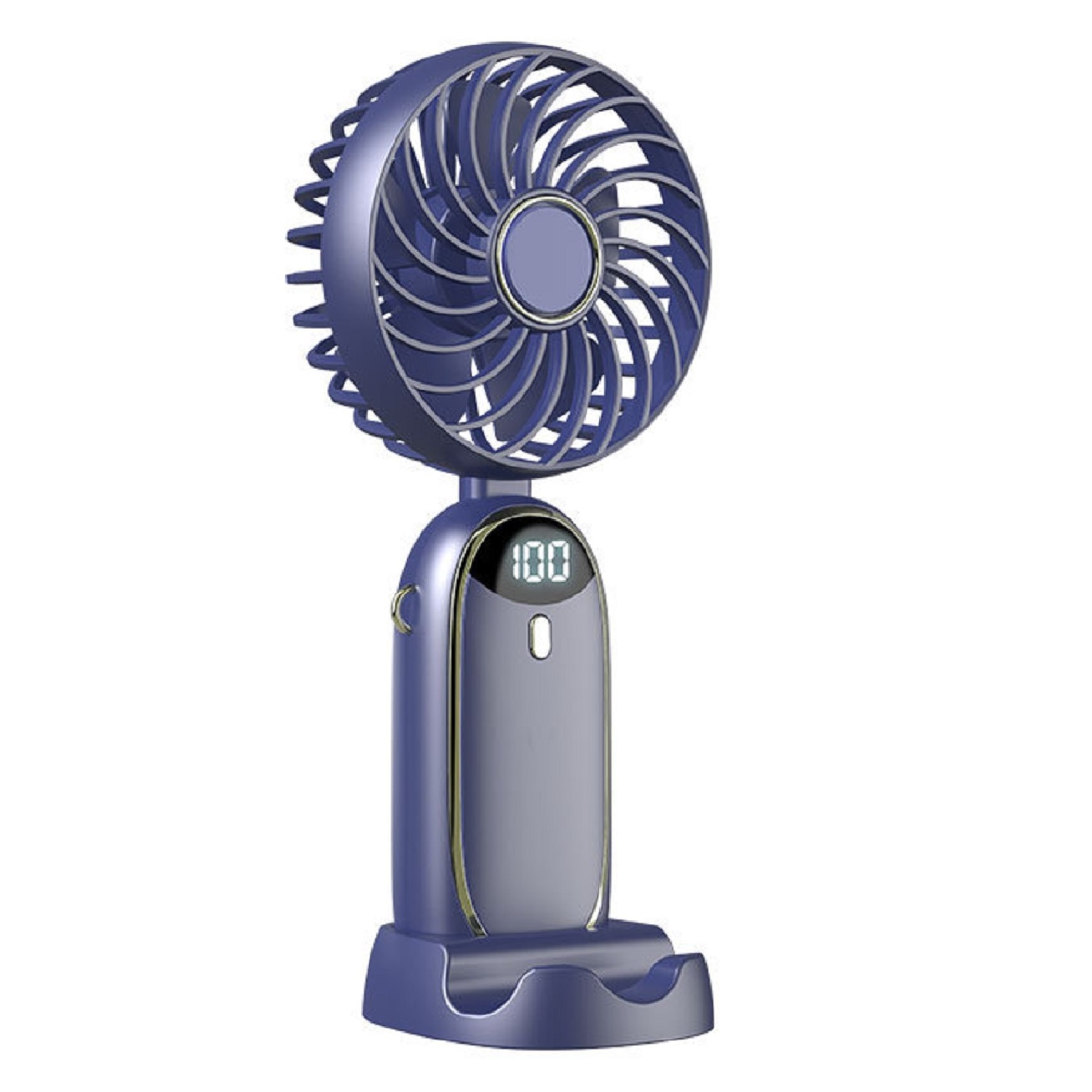 Rechargeable Foldable LED Hand Fan with Mobile Stand 7