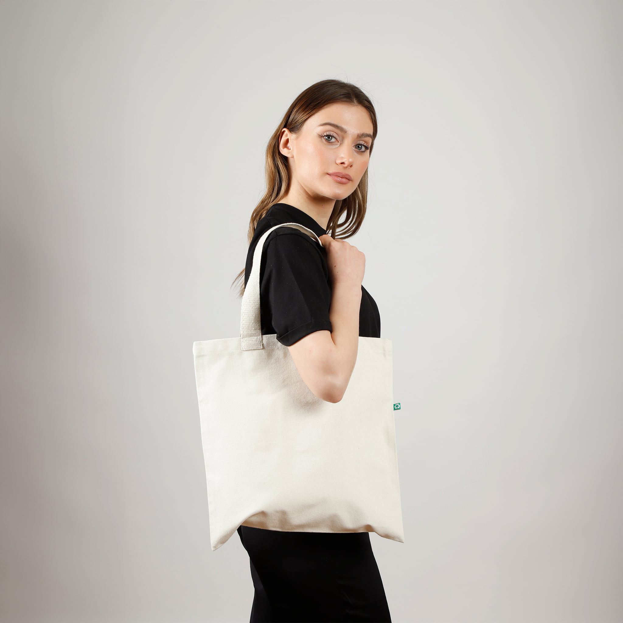 Recycled Canvas Trendy Flat Tote Bag 4