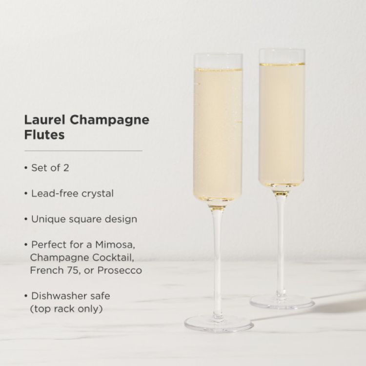 Viski® Laurel Champagne Flute, set of 2 8
