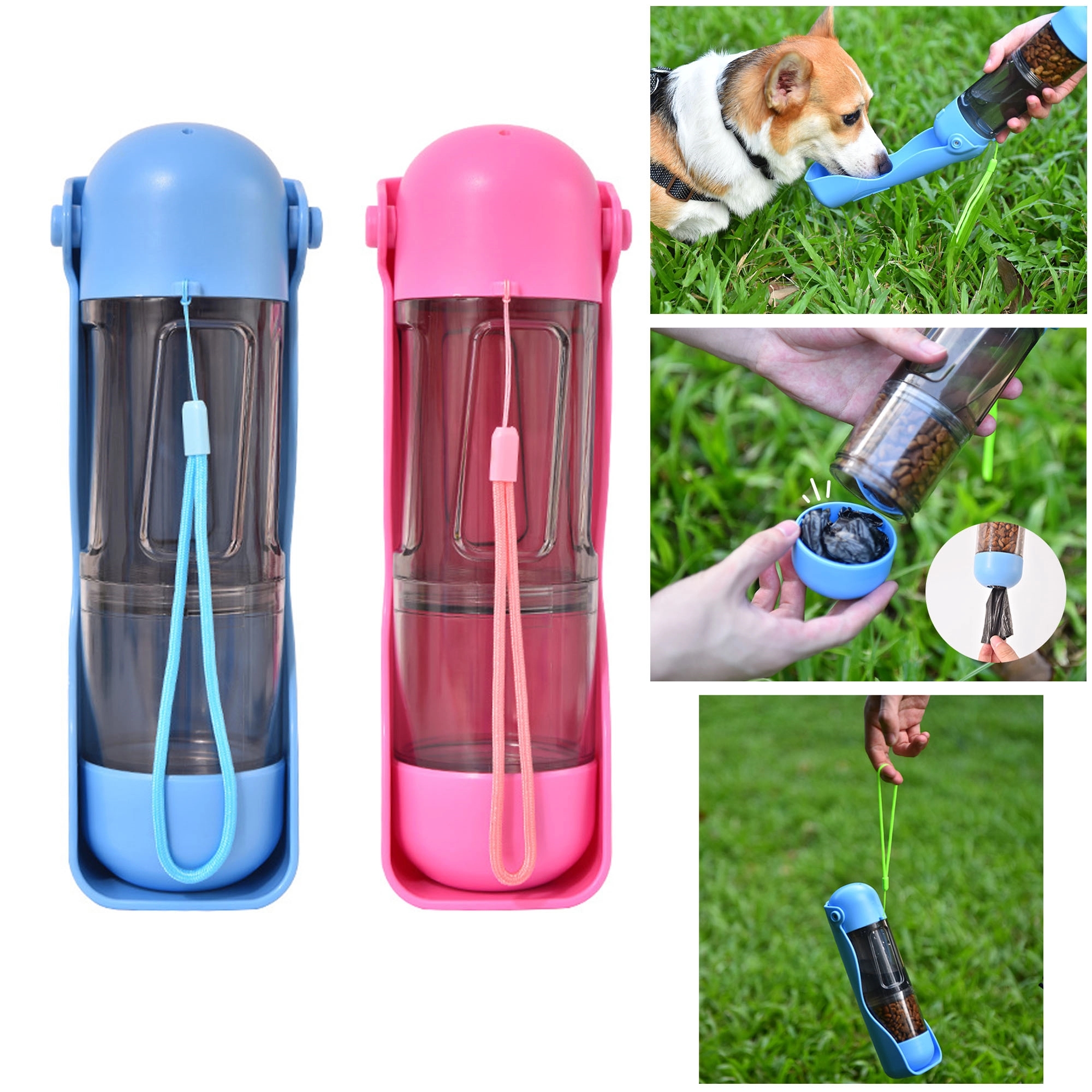 Portable Pet Water Bottle With Food Container 2