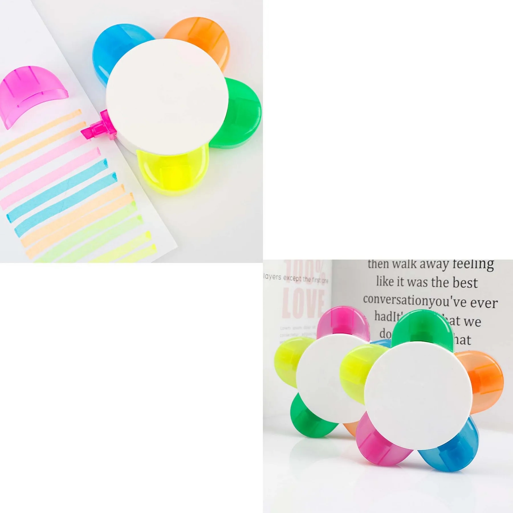 5 Color Flower Shape Highlighter Pens 4