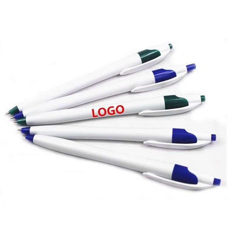 White Simple Slim ABS Plastic Ballpoint Pen 1