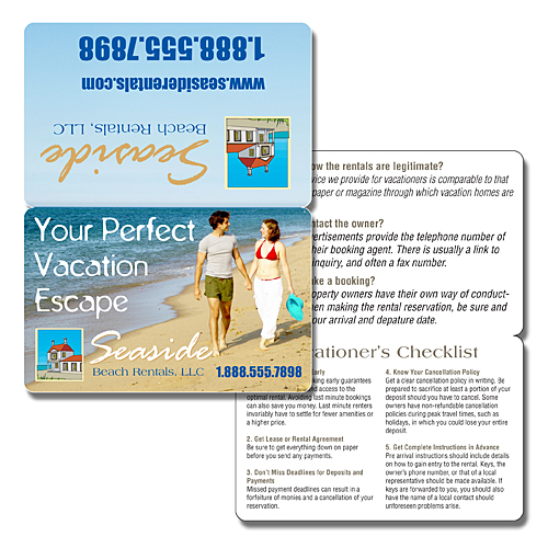 Wallet Card - 3.5x4.5 (Flat Size) Laminated Bi-Fold - 14 pt. 3