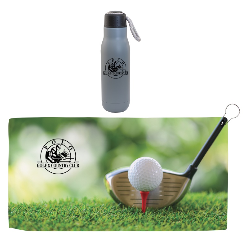 Hole in One Matte Bottle Gift Set, custom water bottle with logo imprint 7