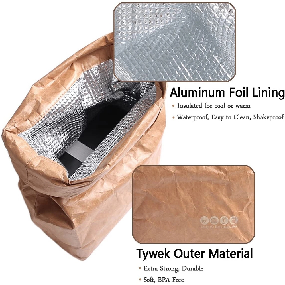 12" Insulated Brown Paper Lunch Bags 4