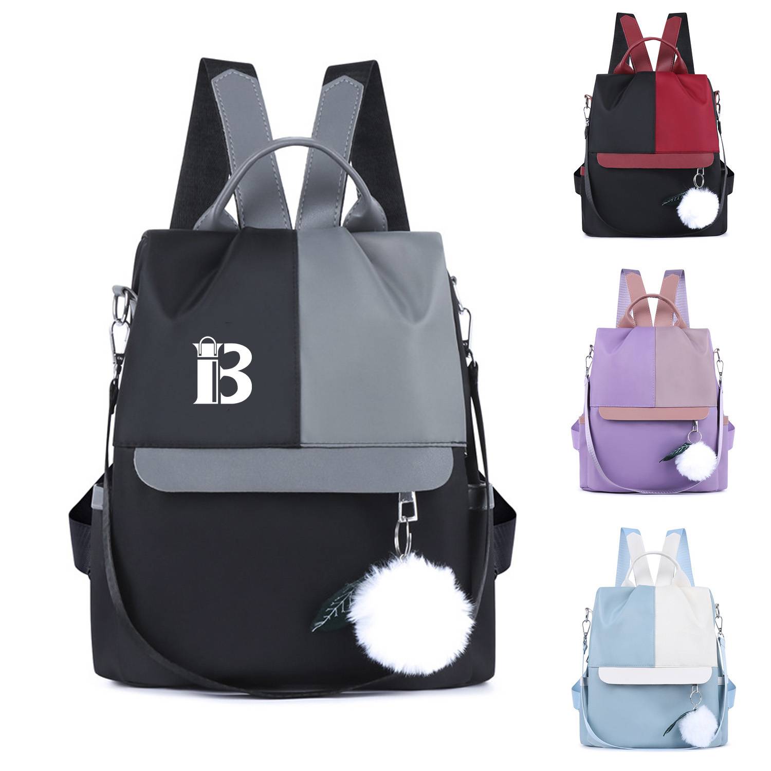 Oxford Patchwork Satchel Backpack 9