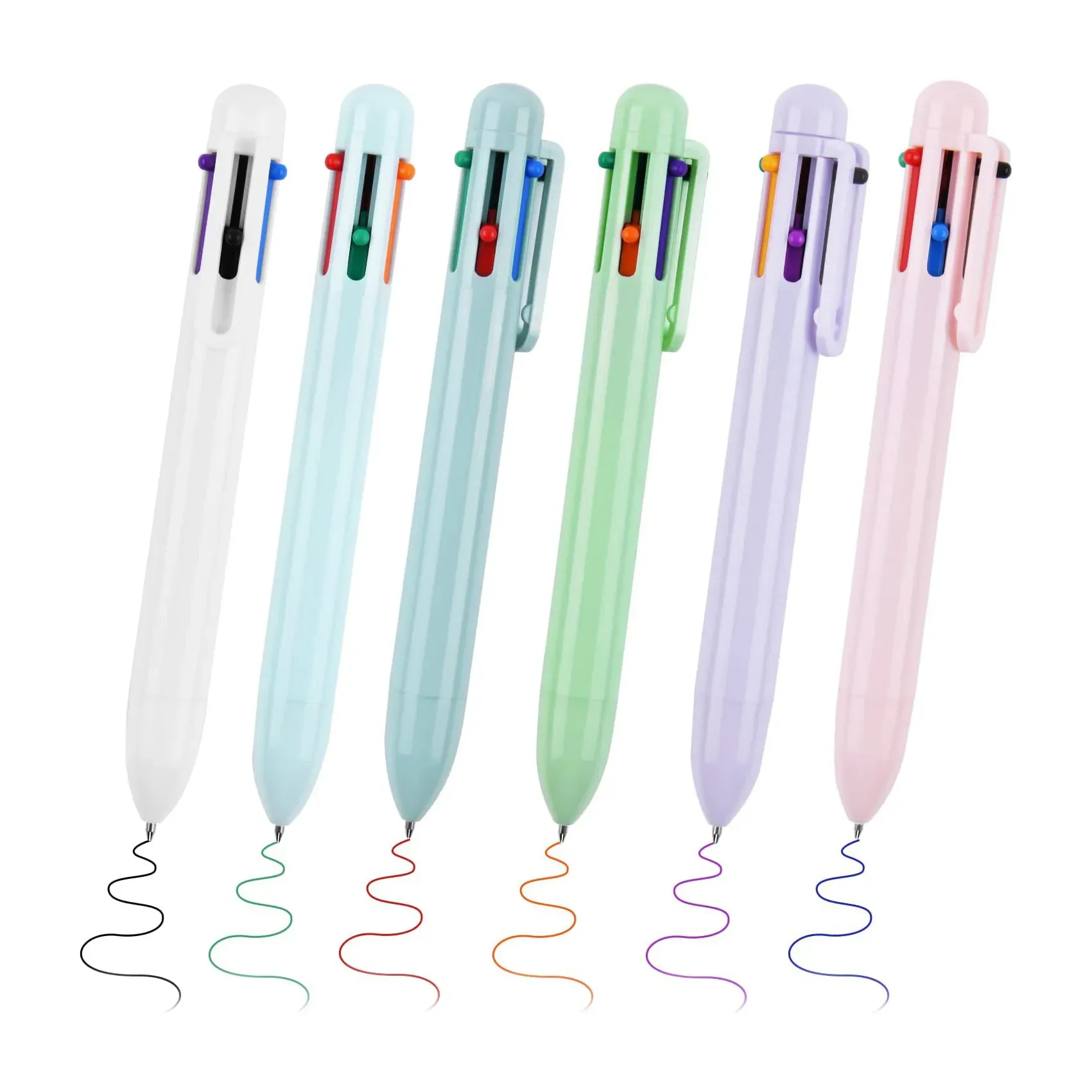 6 In 1 Retractable Macaron Ballpoint Pen 12