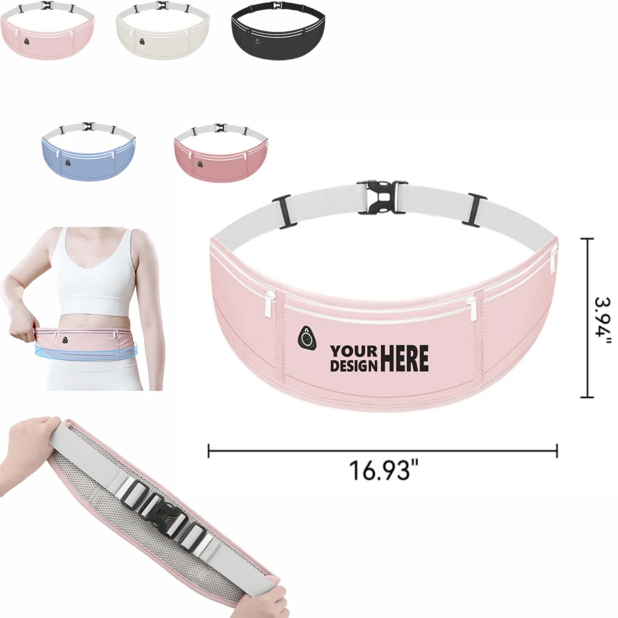 Women's Waterproof Running Waist Pack, Hiking Cycling Use 3