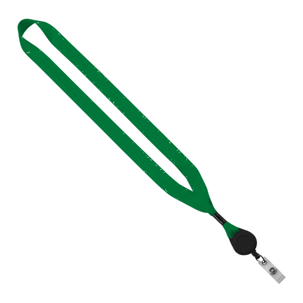 3/4" Polyester Lanyard with Metal Crimp & Retractable Badge Reel 321