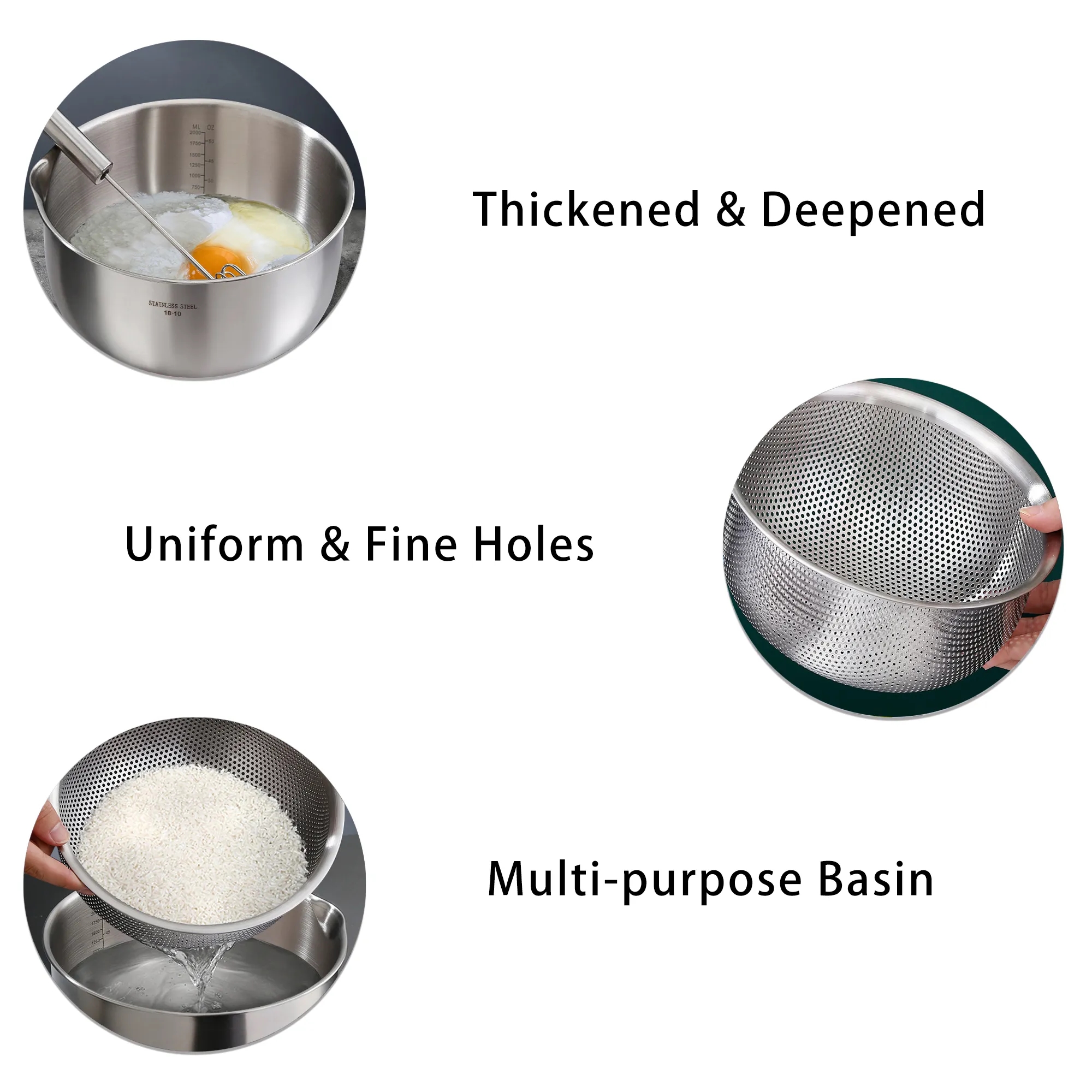 Thickened Stainless Steel Drain Basket Set 1
