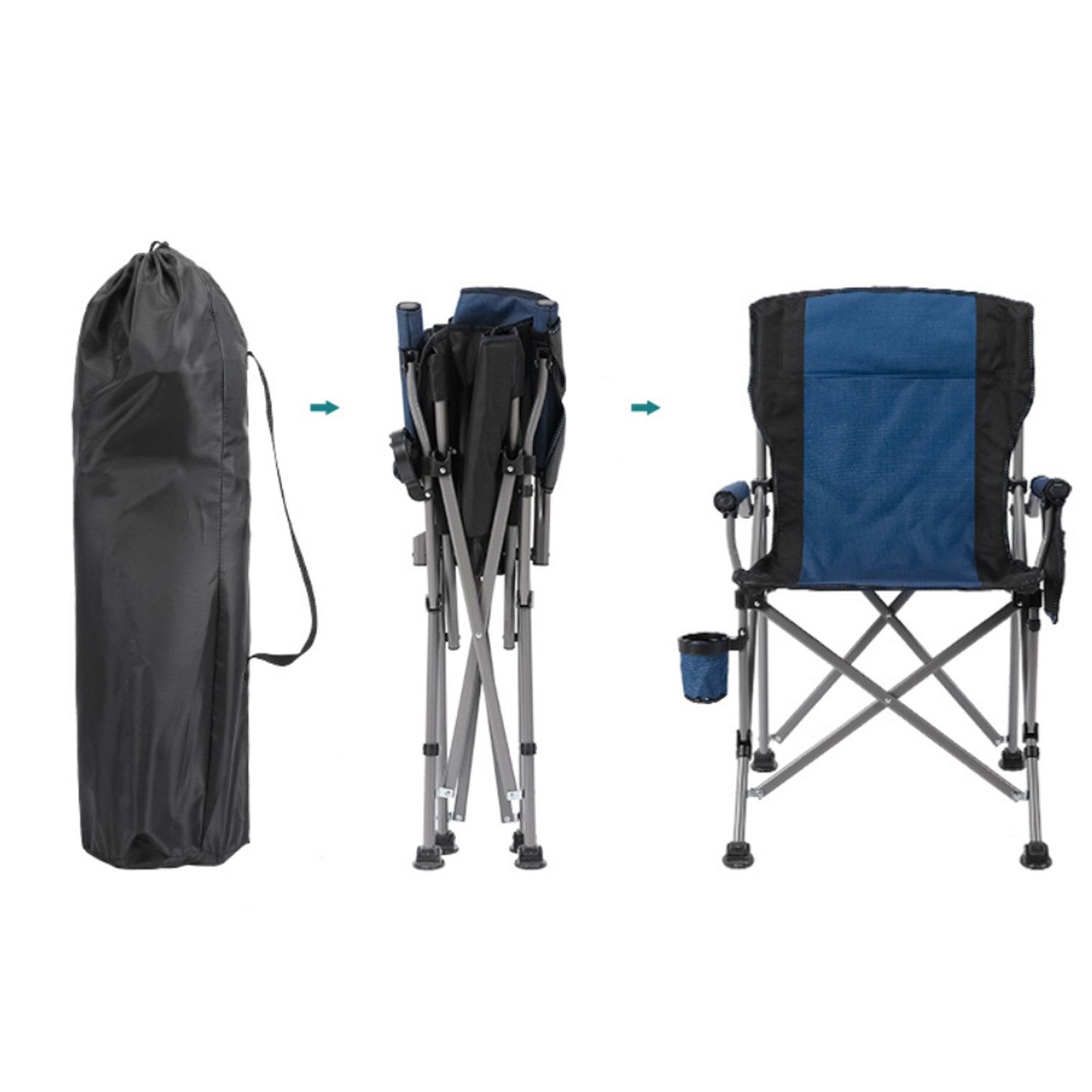 Outdoors Folding Chair for Camping/Fishing/Beach with Pouch 6