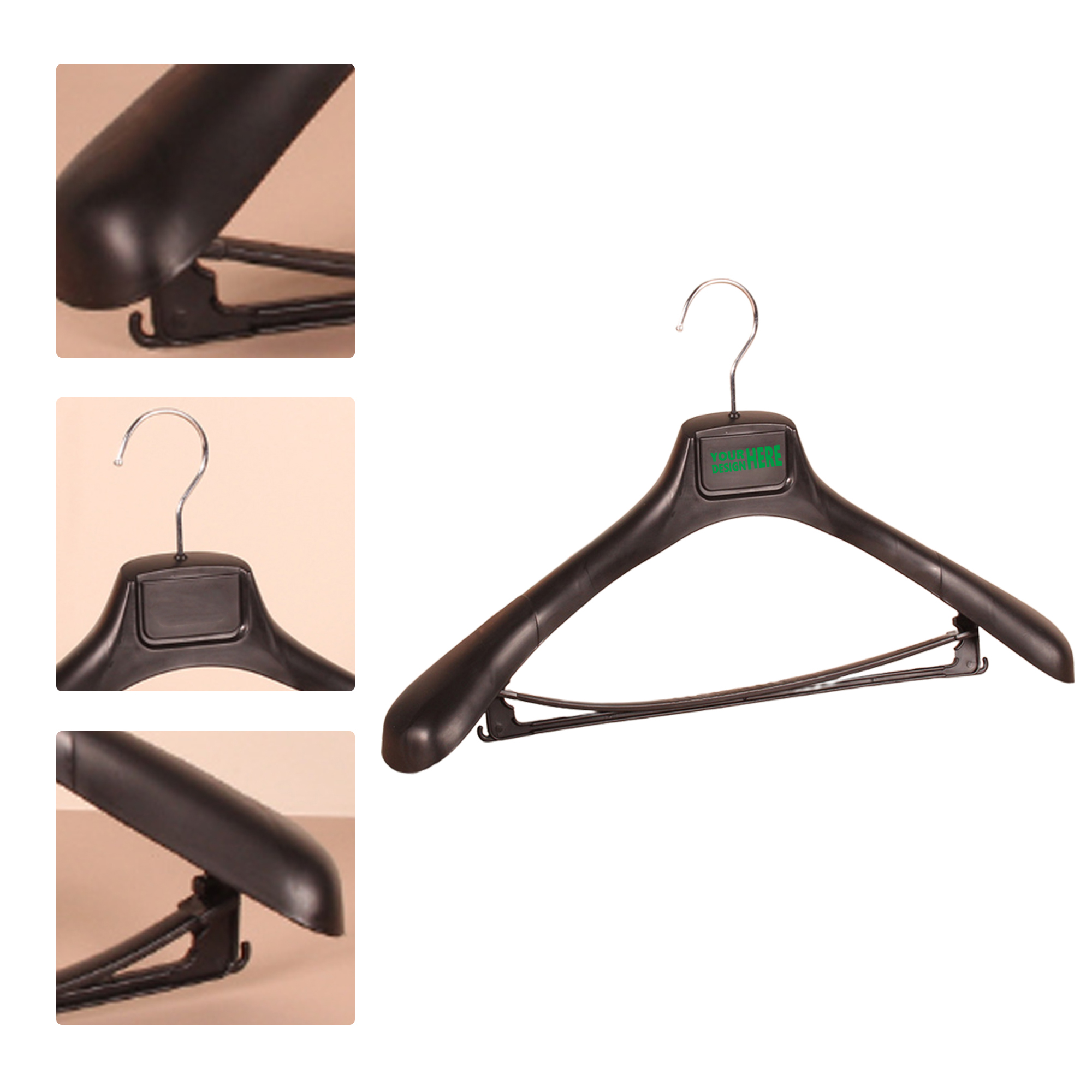 MOQ 50 Non-Slip Plastic Hangers for Suits and Coats 2