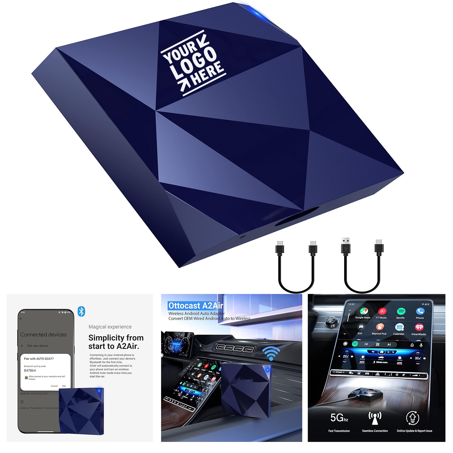 2023 Version Android OEM AA Cars- Easy Setup Via Plug-in USB Mini Auto Wireless Car Adapter