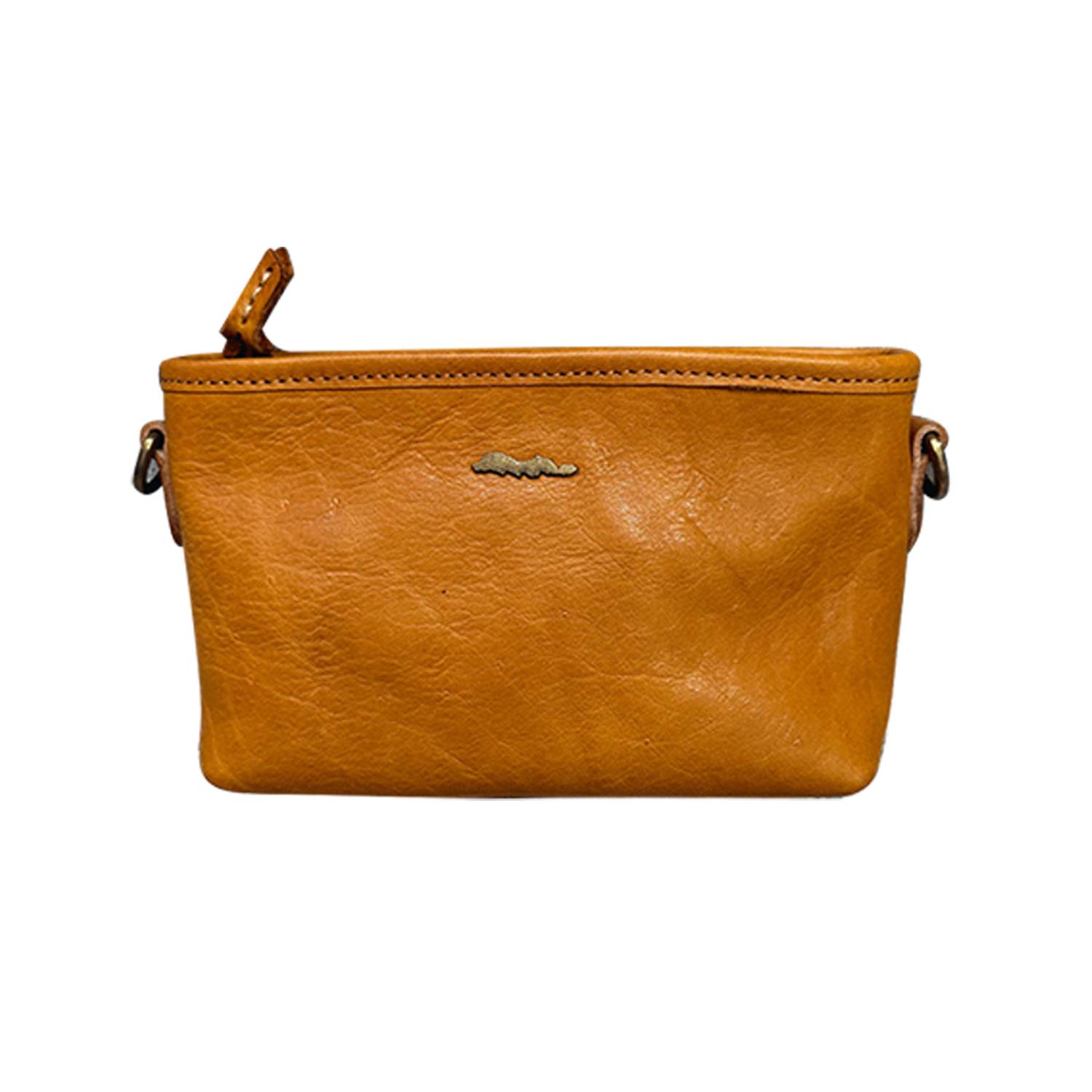 Genuine Leather Single Shoulder Retro Wide Crossbody Bag 5