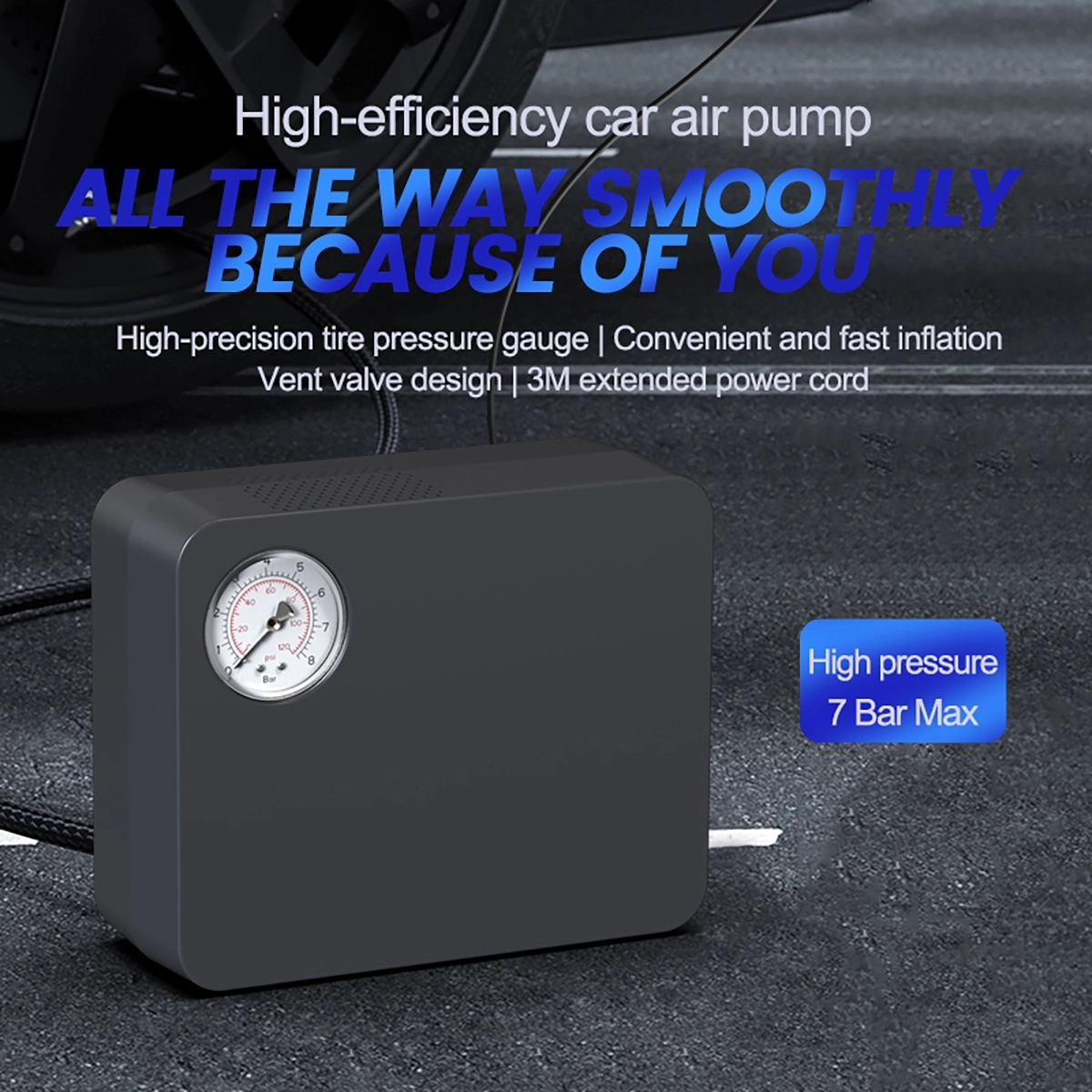 Portable Auto Air Pump Compressor Tire Inflator 4