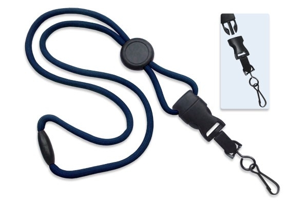 1/4" Polyester Lanyard with Round Slider and Quick Release (J-Hook) 2
