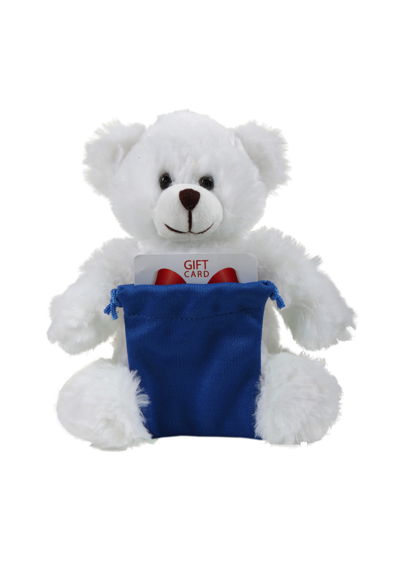 soft plush White Bear with gift card sack 5