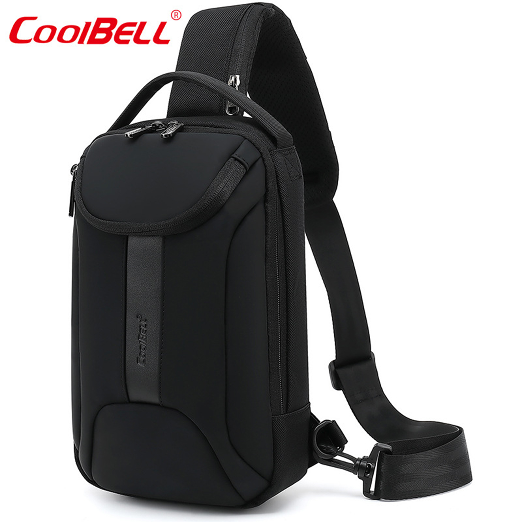 Black Sling Crossbody Backpack 3