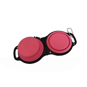 Foldable Stretchable Dual Pet Bowl Food Tray 13