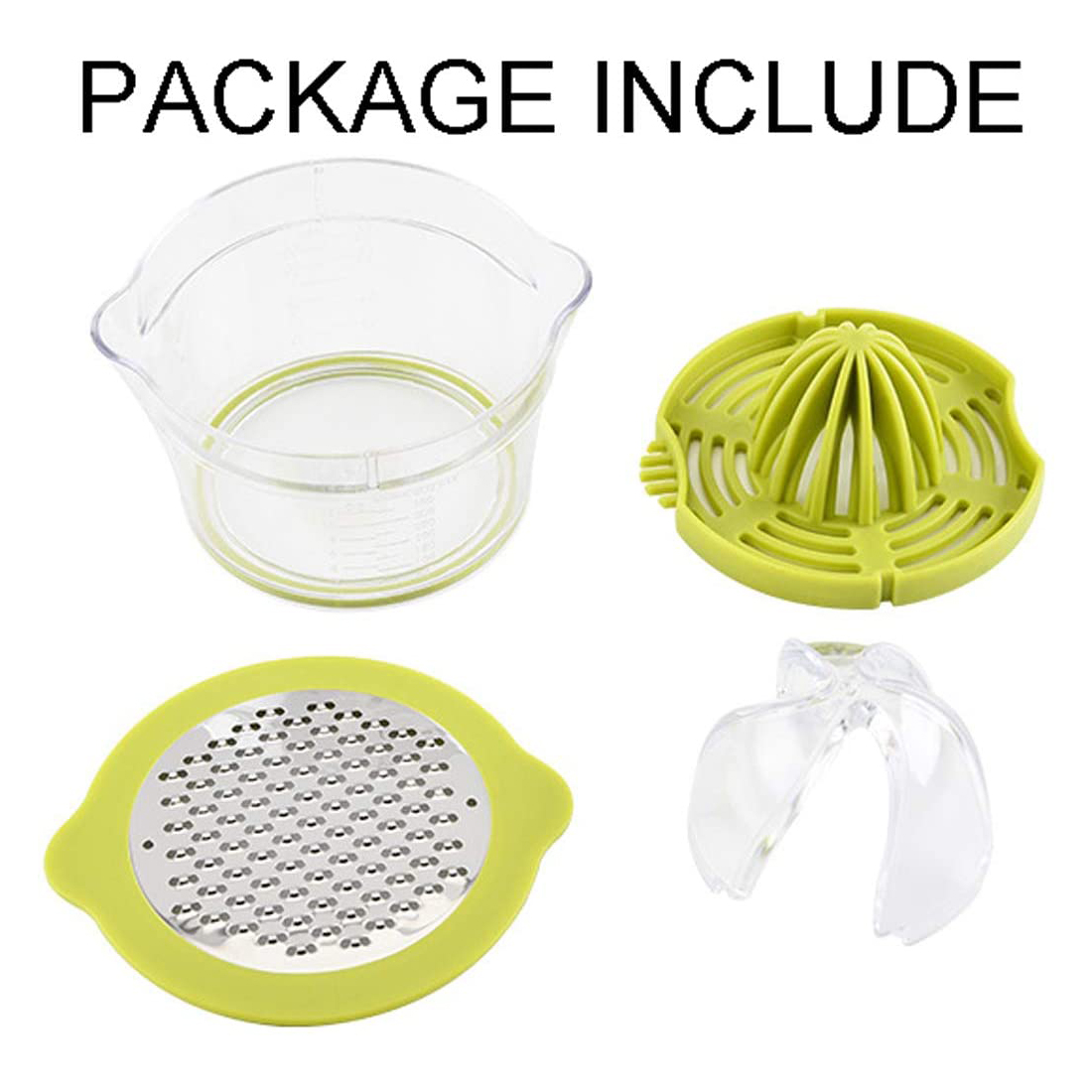 Manual Juicer / Fruit Squeezer with 17oz Built-in Strainer Measuring Cup and Grater 14