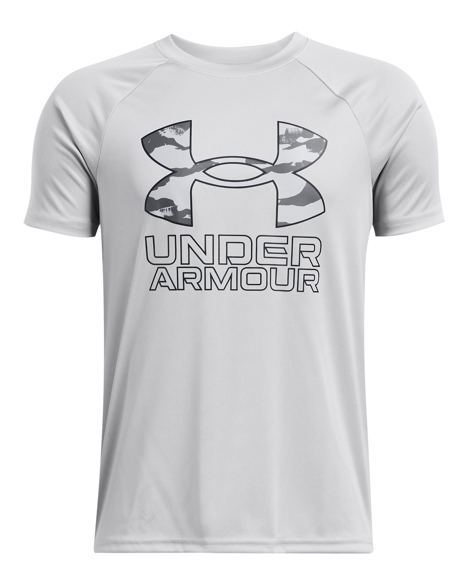 UA Tech Hybrid Print Boys' Short Sleeve 12