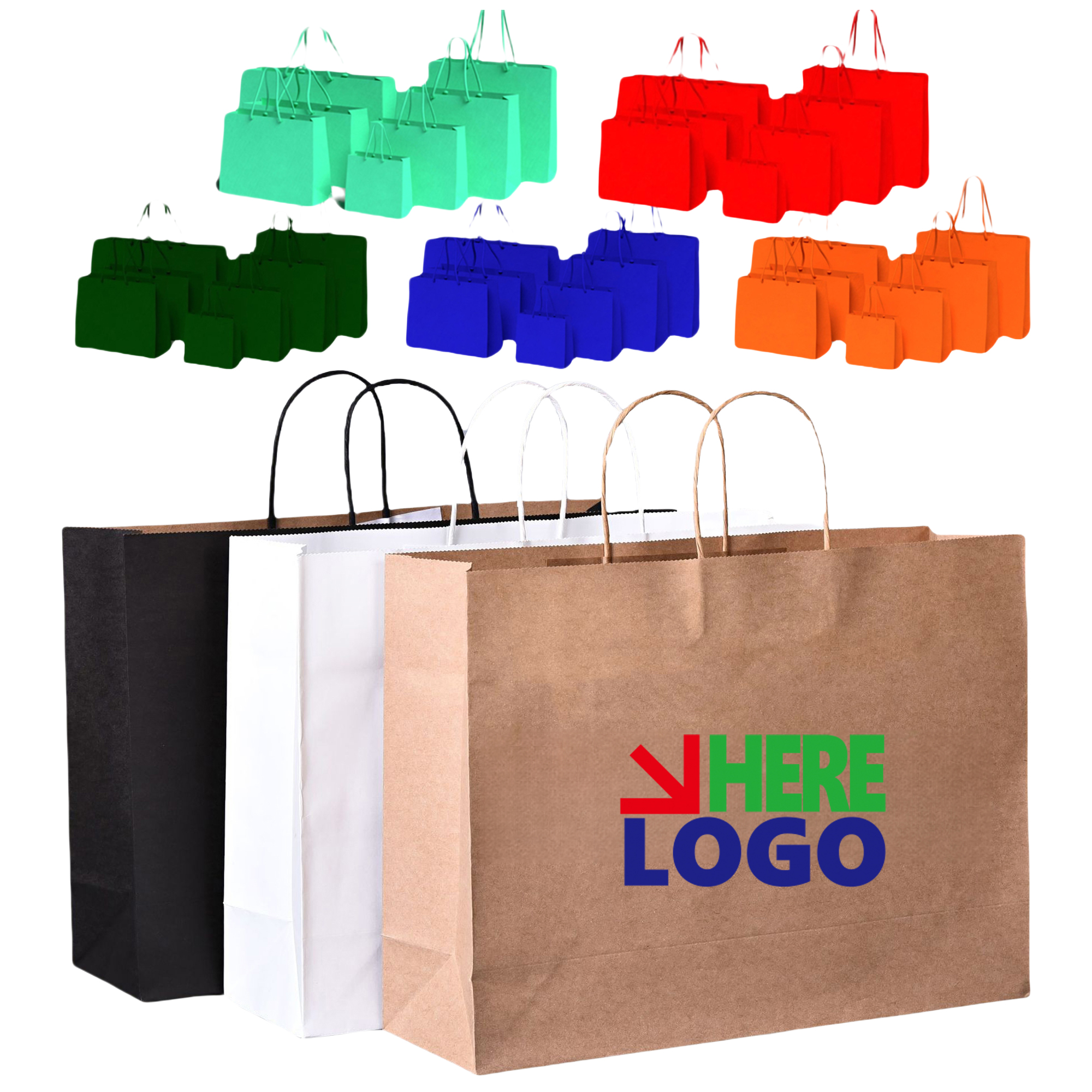 Kraft Shopping Gift Brown Paper Bag Biodegradable 1