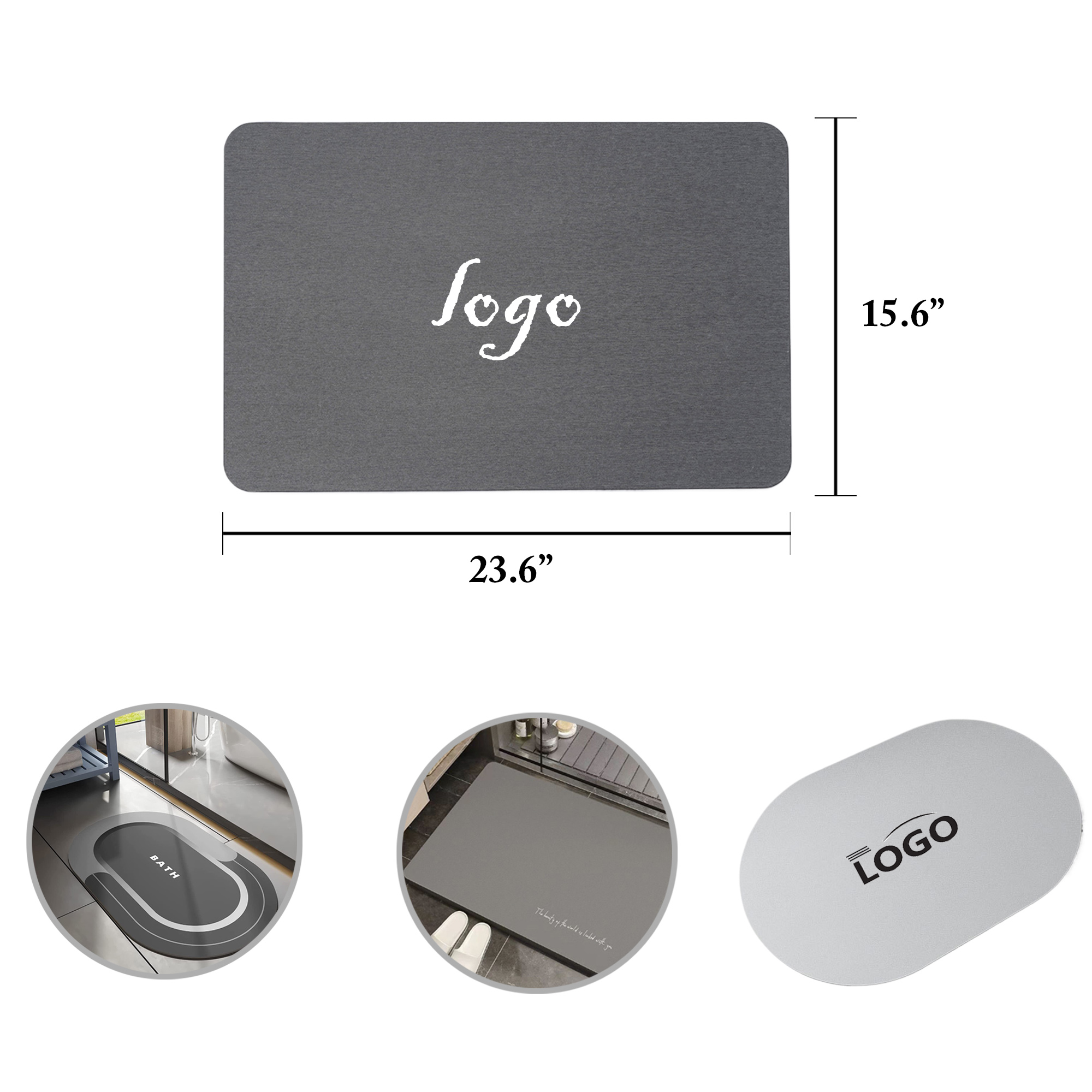 MOQ50 3mm Thick Tech Fabric Absorbent Polyester Mat 2